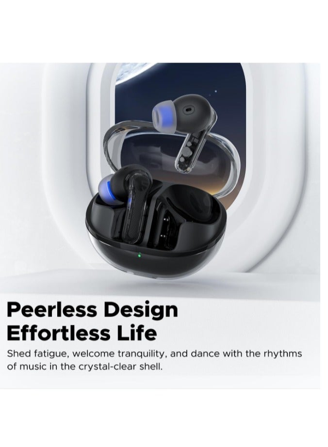 SoundPEATS - SoundPEATS Clear Wireless Earbuds, In-ear Earphones Bluetooth 5.3, 40 Hours Playback Time, 12mm Driver Bluetooth Earphones and Dual Microphone with ENC for Clear Calls, Game Mode, App Control black - Image 1