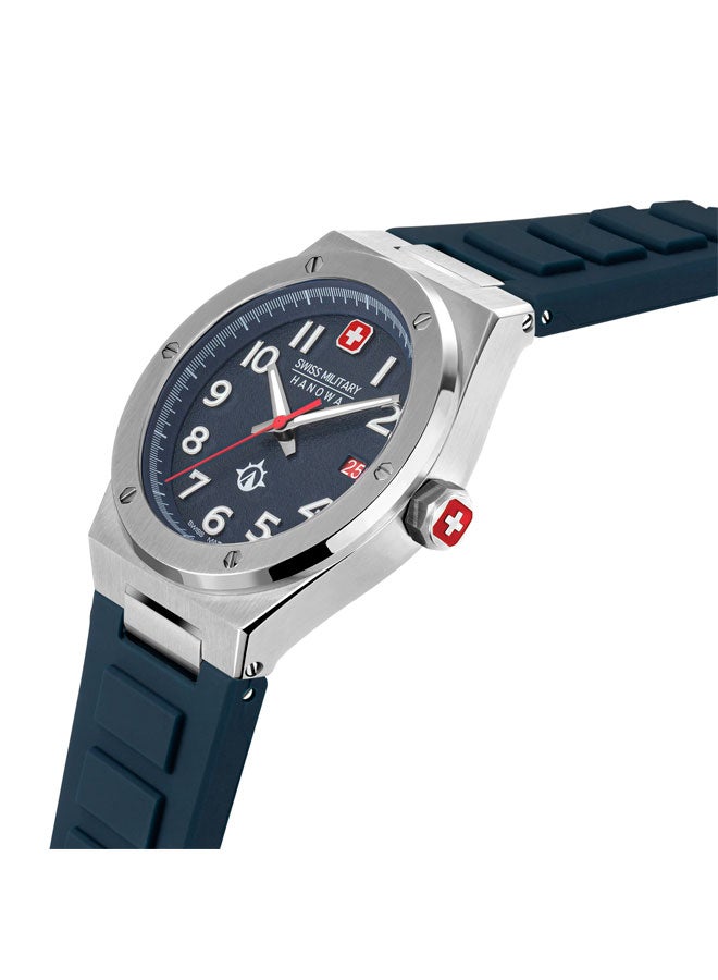 SWISS MILITARY HANOWA - Men's Analog Quartz Round Shape Silicone Wrist Watch  -  43mm - Image 1