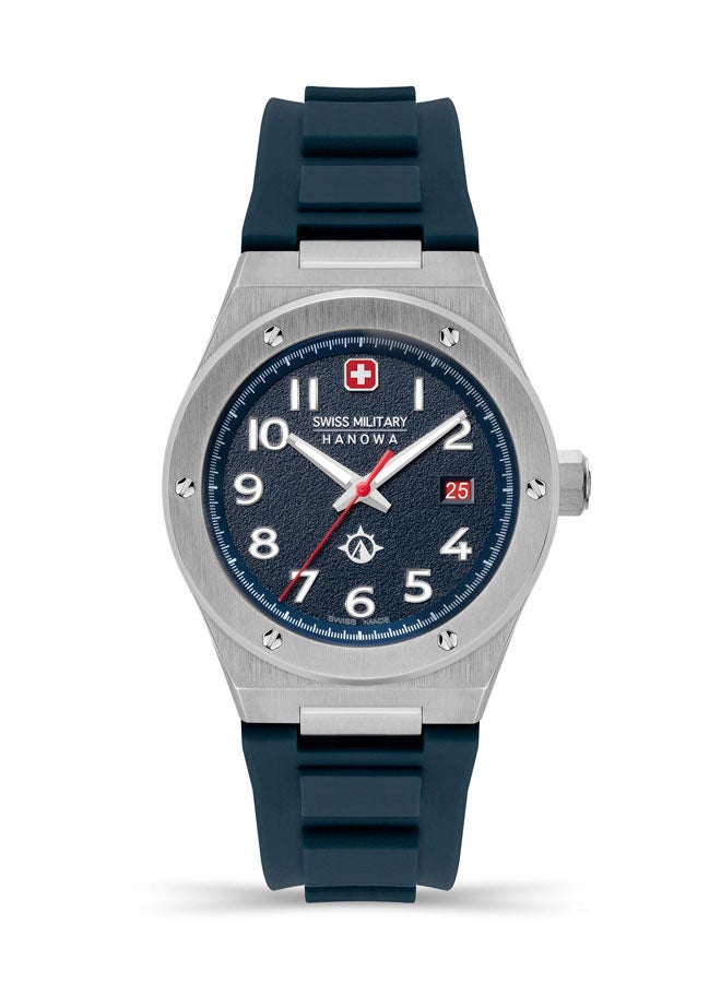 SWISS MILITARY HANOWA - Men's Analog Quartz Round Shape Silicone Wrist Watch  -  43mm - Image 1