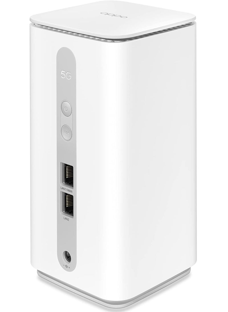 OPPO - 5G CPE T1a Router With Sim Slot LTE Cat20 WiFi Hotspot Wi-Fi 6 AX1800,Up To 4.07Gbps, 4X4 MIMO, Connect Up To 32 Devices, Ooredoo Customized Version With Arabic Unlocked, White CTC03 - Image 1