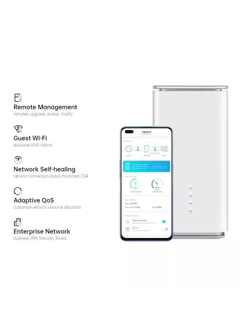 5G CPE T1a Router With Sim Slot LTE Cat20 WiFi Hotspot Wi-Fi 6 AX1800,Up To 4.07Gbps, 4X4 MIMO, Connect Up To 32 Devices, Ooredoo Customized Version With Arabic Unlocked, White CTC03 - pnsku/N70082137V/45/_/1717151719/012d9919-4cfc-4ee2-93a0-366c30f4b04e