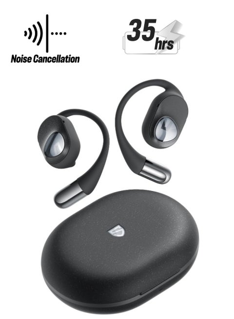 SoundPEATS GoFree 2 Bluetooth Headphones 5.3 Bluetooth Sport Earphones with Ear Hooks Hi-Res Audio LDAC Codec, 16.2 mm Multipoint Driver, Lightweight Open Ear Design 4 Microphones 35 Hours black