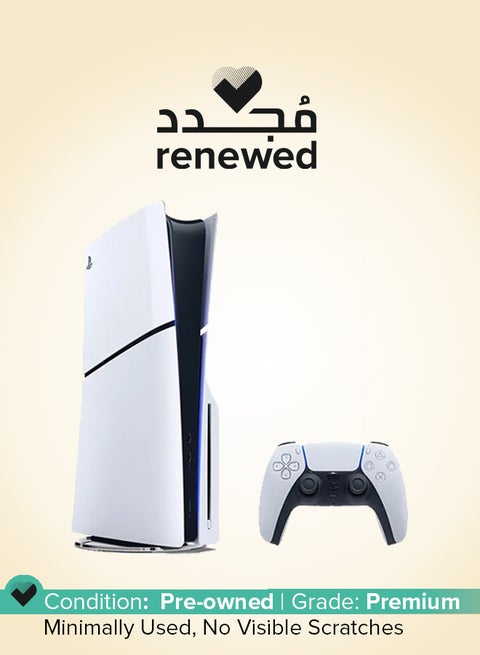 Renewed - PlayStation 5 Slim Console Disc Version With Controller - New Model 2023 (International Version)