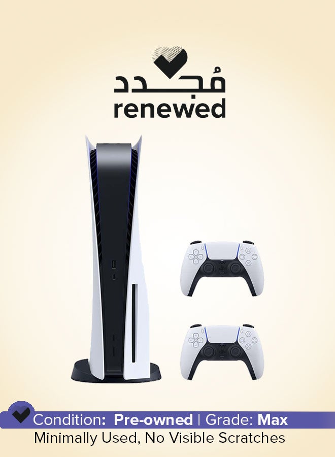 سوني - Renewed - Play Station 5 Console (Disc Version) With Extra Wireless Controller - White - Image 1