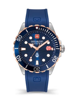 SWISS MILITARY HANOWA Men's Analog Quartz Round Shape Silicone Wrist Watch  -  44mm  - Image 1