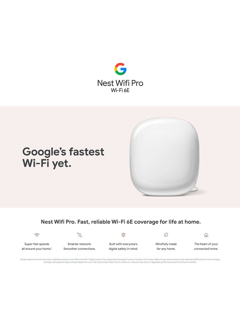 Google - Nest Wifi Pro, tri-band Wi-Fi 6E, 4-pack Snow - Image 1
