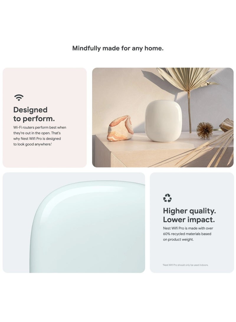 Google - Nest Wifi Pro, tri-band Wi-Fi 6E, 4-pack Snow - Image 1
