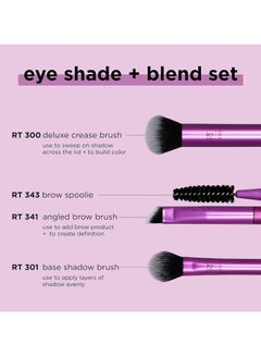 REAL TECHNIQUES Eye Shade & Blend Brushes For Easy Two Color Shadow Application Pink  - Image 3