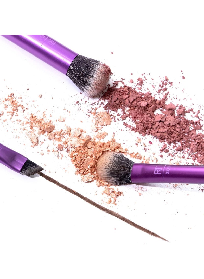 REAL TECHNIQUES - Eye Shade & Blend Brushes For Easy Two Color Shadow Application Pink - Image 1