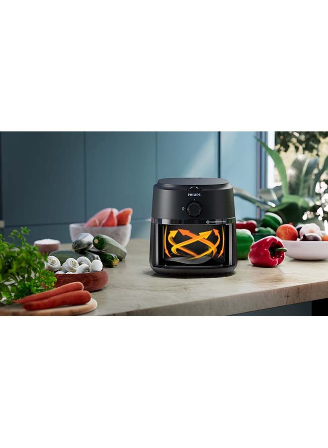 Philips - Airfryer Compact - Analogue, 12 Cooking Functions, Rapid Air Technology, 3.2 L 1300 W Philips NA110/09/00 Black - Image 1