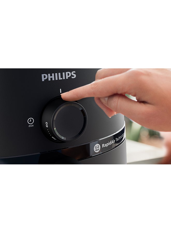 Philips - Airfryer Compact - Analogue, 12 Cooking Functions, Rapid Air Technology, 3.2 L 1300 W Philips NA110/09/00 Black - Image 1