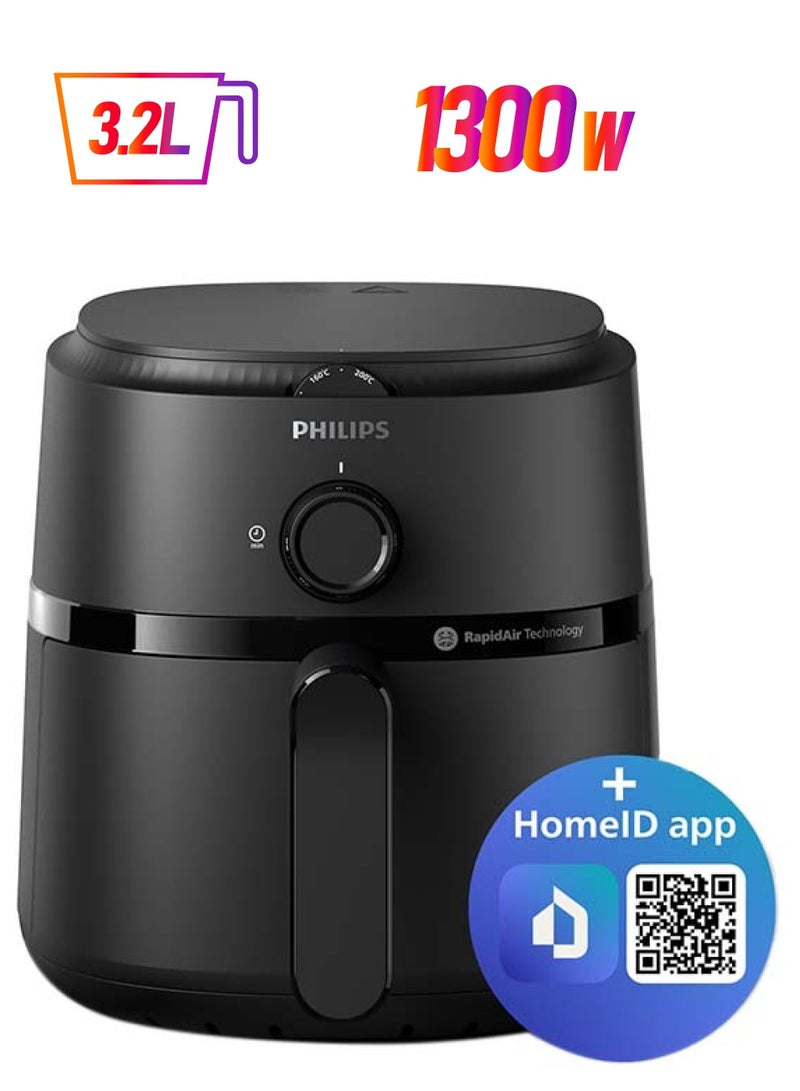 Philips - Airfryer Compact - Analogue, 12 Cooking Functions, Rapid Air Technology, 3.2 L 1300 W Philips NA110/09/00 Black - Image 1