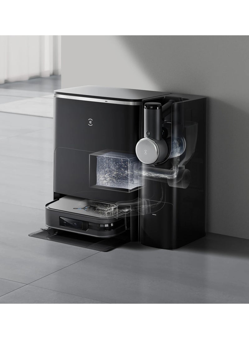 ecovacs - DEEBOT X2 Combo,All-in-One Cleaning Hub,8700Pa,60°C Hot Water Washing,15mm Auto-Mop Lift,9.5cm Ultra-thin,Dual Laser LiDAR,90 Days Dust Auto Empty,YIKO 2.0,6400 mAH Big Battery-Black 4 L 65 W DEX86 Black - Image 1