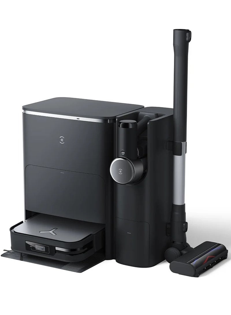 ecovacs - DEEBOT X2 Combo,All-in-One Cleaning Hub,8700Pa,60°C Hot Water Washing,15mm Auto-Mop Lift,9.5cm Ultra-thin,Dual Laser LiDAR,90 Days Dust Auto Empty,YIKO 2.0,6400 mAH Big Battery-Black 4 L 65 W DEX86 Black - Image 1
