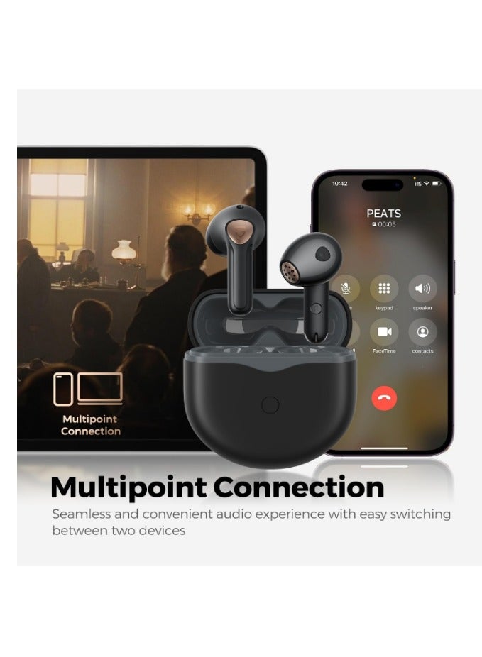 SoundPEATS - Air4 Wireless Earbuds with Adaptive Active Noise Cancellation, Earphones Bluetooth 5.3, Qualcomm QCC3071 aptX Lossless, 6 Mics for AI-Enhanced Calls, 26 Hours Battery, APP Control Black - Image 1