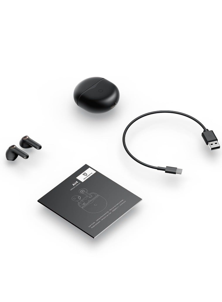 SoundPEATS - Air4 Wireless Earbuds with Adaptive Active Noise Cancellation, Earphones Bluetooth 5.3, Qualcomm QCC3071 aptX Lossless, 6 Mics for AI-Enhanced Calls, 26 Hours Battery, APP Control Black - Image 1