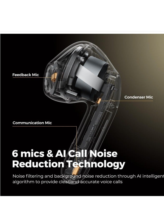 SoundPEATS - Air4 Wireless Earbuds with Adaptive Active Noise Cancellation, Earphones Bluetooth 5.3, Qualcomm QCC3071 aptX Lossless, 6 Mics for AI-Enhanced Calls, 26 Hours Battery, APP Control Black - Image 1