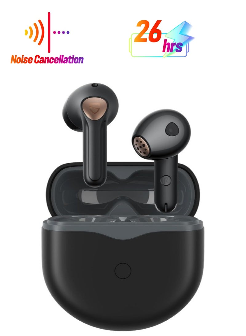 SoundPEATS - Air4 Wireless Earbuds with Adaptive Active Noise Cancellation, Earphones Bluetooth 5.3, Qualcomm QCC3071 aptX Lossless, 6 Mics for AI-Enhanced Calls, 26 Hours Battery, APP Control Black - Image 1
