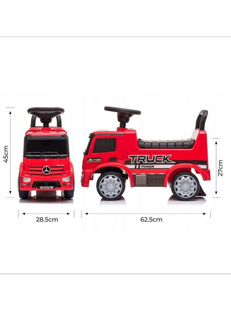 Moon - Mercedes Benz Truck Licensed-Foot To Floor Ride On For 12 To 36 Months Red - Image 1