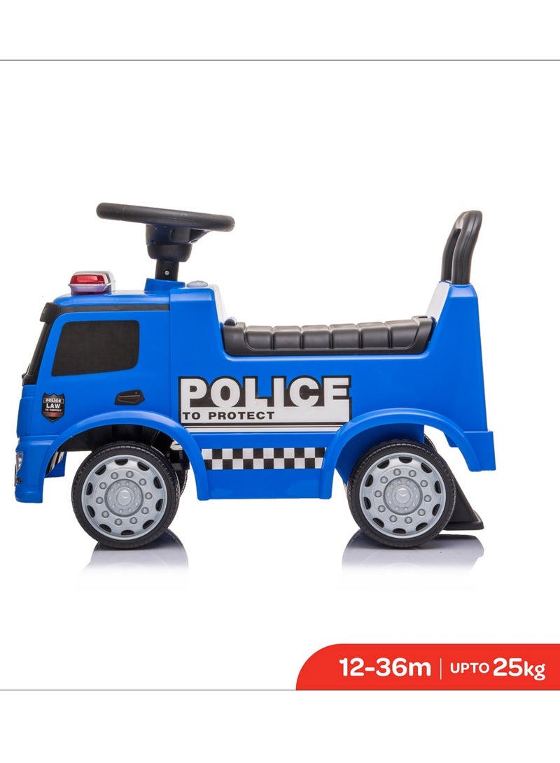 مون مرسيدس بنز رخصة شرطة - سيارة ركوب على الأرض للأطفال من 12 إلى 36 شهرًا - أزرق - Image 3