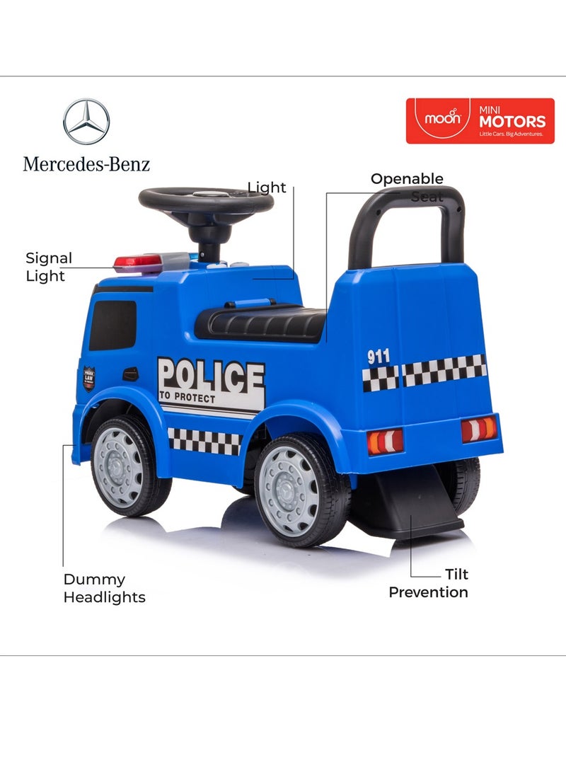 مون مرسيدس بنز رخصة شرطة - سيارة ركوب على الأرض للأطفال من 12 إلى 36 شهرًا - أزرق - Image 2