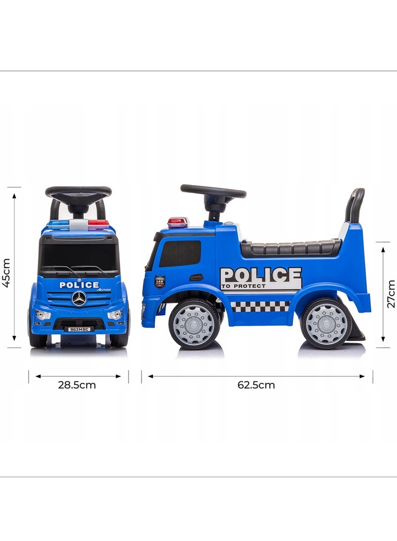 مون مرسيدس بنز رخصة شرطة - سيارة ركوب على الأرض للأطفال من 12 إلى 36 شهرًا - أزرق - Image 4