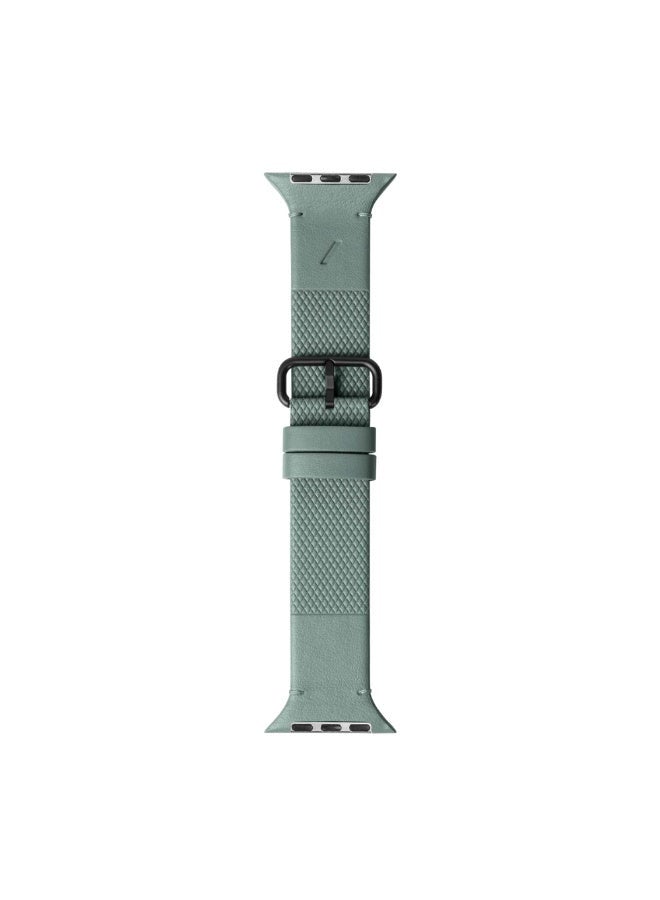 Native Union (Re)Classic Band For Apple Watch Ultra / 42 / 44 / 45mm Models - Elegant Textured Leather Band, Comfortable All-Day Wear, Eco-Friendly, Stain Resistant, Secure Attachment - Slate Green - Image 1