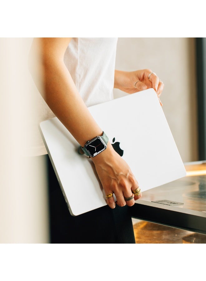 Native Union (Re)Classic Band For Apple Watch Ultra / 42 / 44 / 45mm Models - Elegant Textured Leather Band, Comfortable All-Day Wear, Eco-Friendly, Stain Resistant, Secure Attachment - Slate Green - Image 3