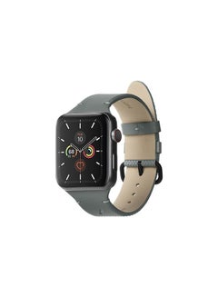 Native Union (Re)Classic Band For Apple Watch Ultra / 42 / 44 / 45mm Models - Elegant Textured Leather Band, Comfortable All-Day Wear, Eco-Friendly, Stain Resistant, Secure Attachment - Slate Green  - Image 4