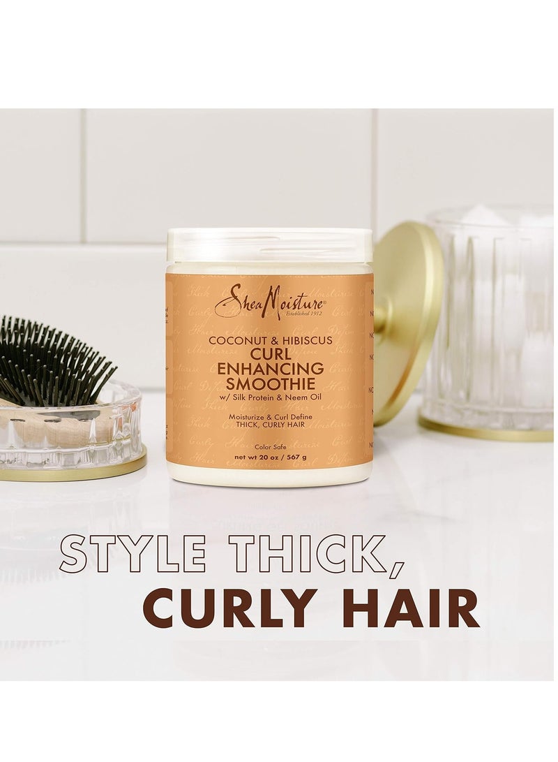 SheaMoisture Curl Enhancing Smoothie Hair Cream f\For Thick, Curly Hair Coconut and Hibiscus Sulfate Free And Paraben Free Curl Cream 20 oz - Image 5