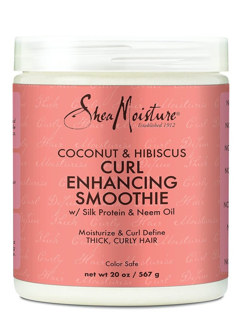 SheaMoisture Curl Enhancing Smoothie Hair Cream f\For Thick, Curly Hair Coconut and Hibiscus Sulfate Free And Paraben Free Curl Cream 20 oz - Image 1