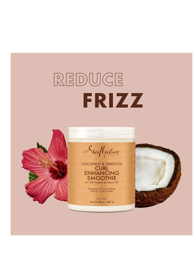 SheaMoisture Curl Enhancing Smoothie Hair Cream f\For Thick, Curly Hair Coconut and Hibiscus Sulfate Free And Paraben Free Curl Cream 20 oz - Image 4