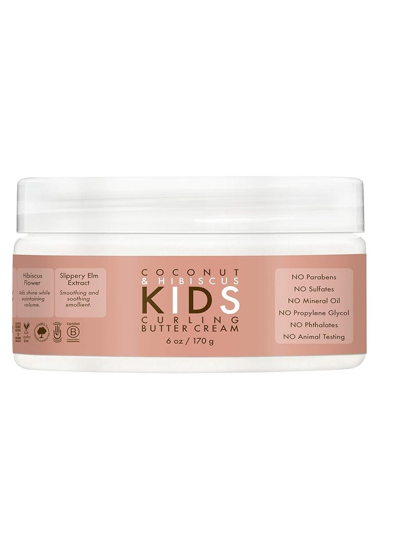 SheaMoisture Curling Styling Cream For Curl Definition Coconut & Hibiscus Curl And Detangle Kids Hair 6 oz - Image 1