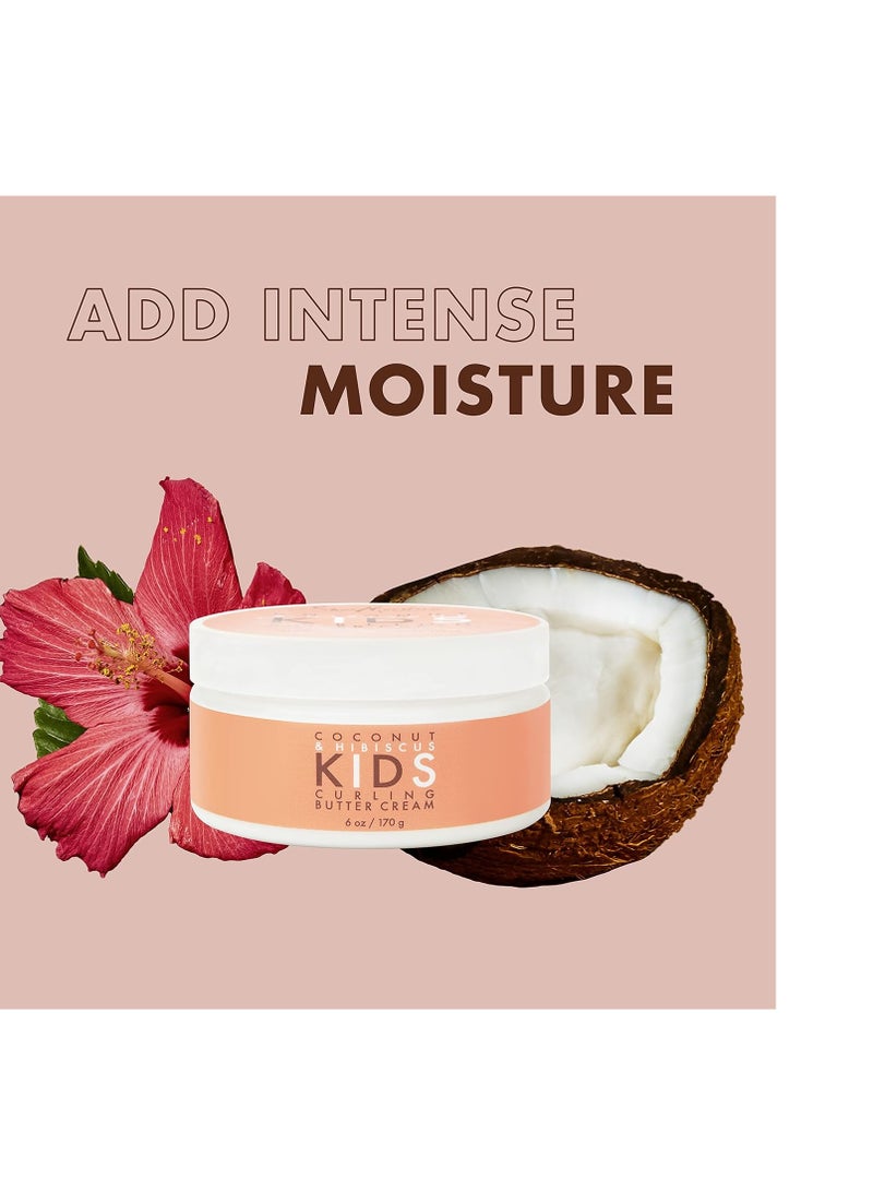 SheaMoisture Curling Styling Cream For Curl Definition Coconut & Hibiscus Curl And Detangle Kids Hair 6 oz - Image 4