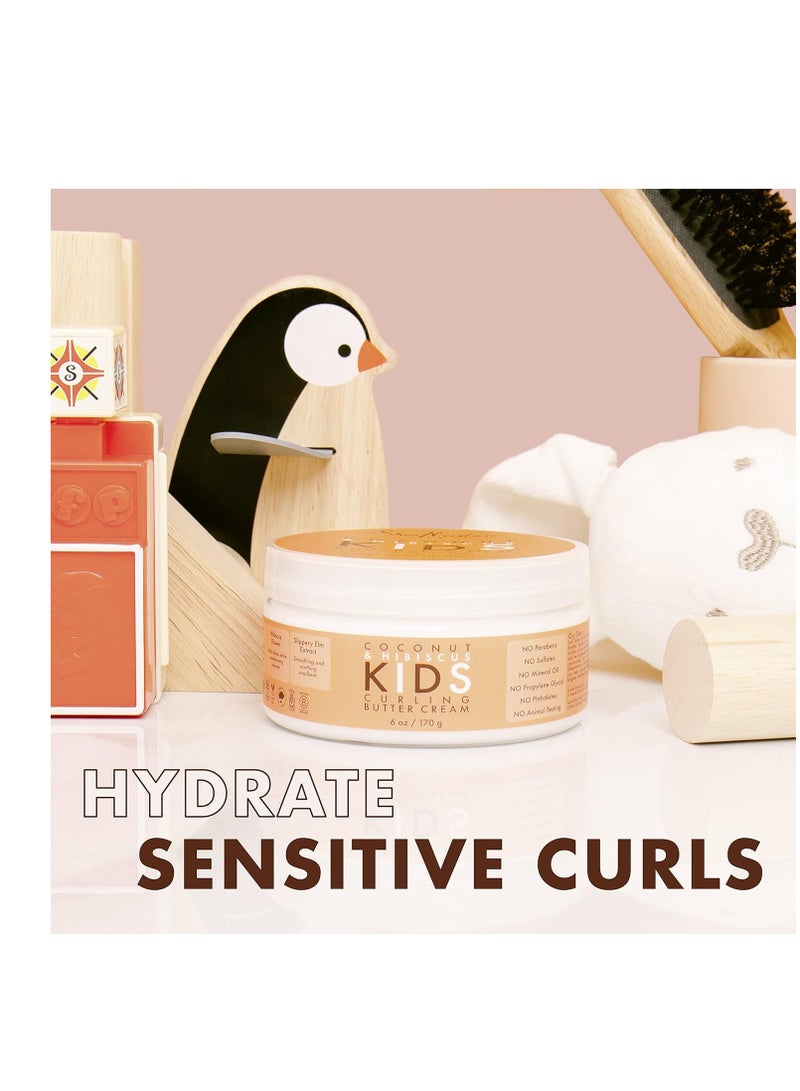 SheaMoisture Curling Styling Cream For Curl Definition Coconut & Hibiscus Curl And Detangle Kids Hair 6 oz - Image 5