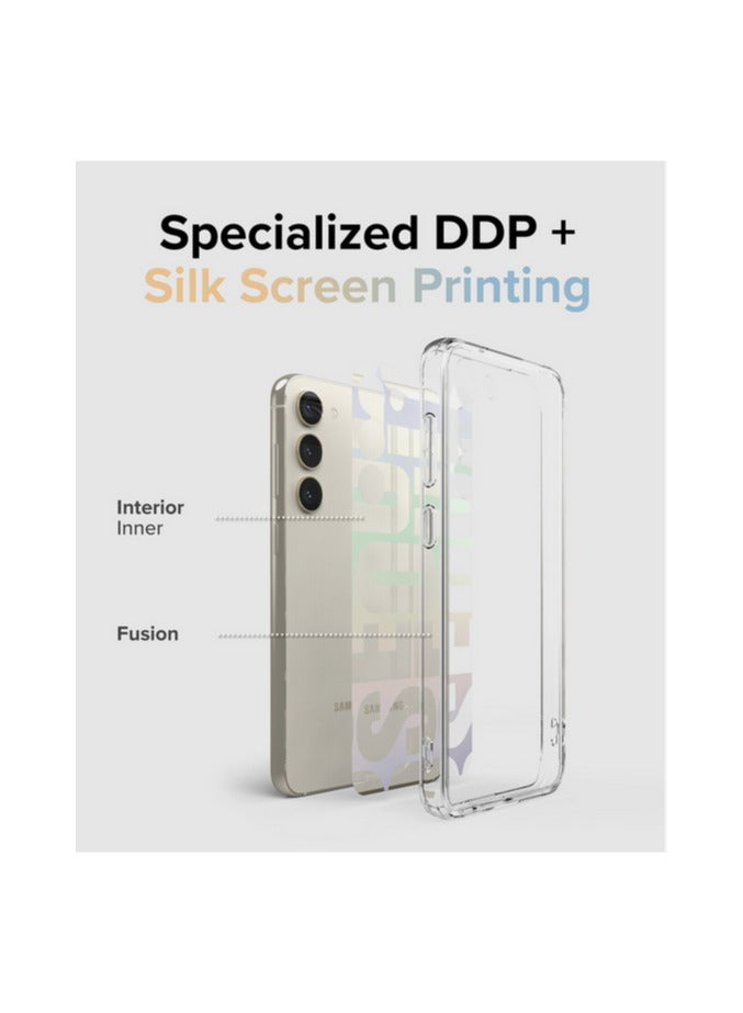 Fusion Design Compatible With Samsung Galaxy S24 Case Clear Hard Back Shockproof Tpu Bumper Phone Cover For Women And Men - (SEOUL) white