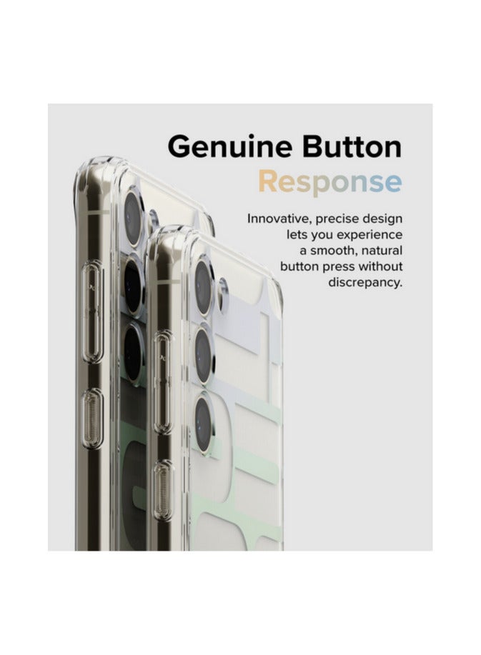 Fusion Design Compatible With Samsung Galaxy S24 Case Clear Hard Back Shockproof Tpu Bumper Phone Cover For Women And Men - (SEOUL) white