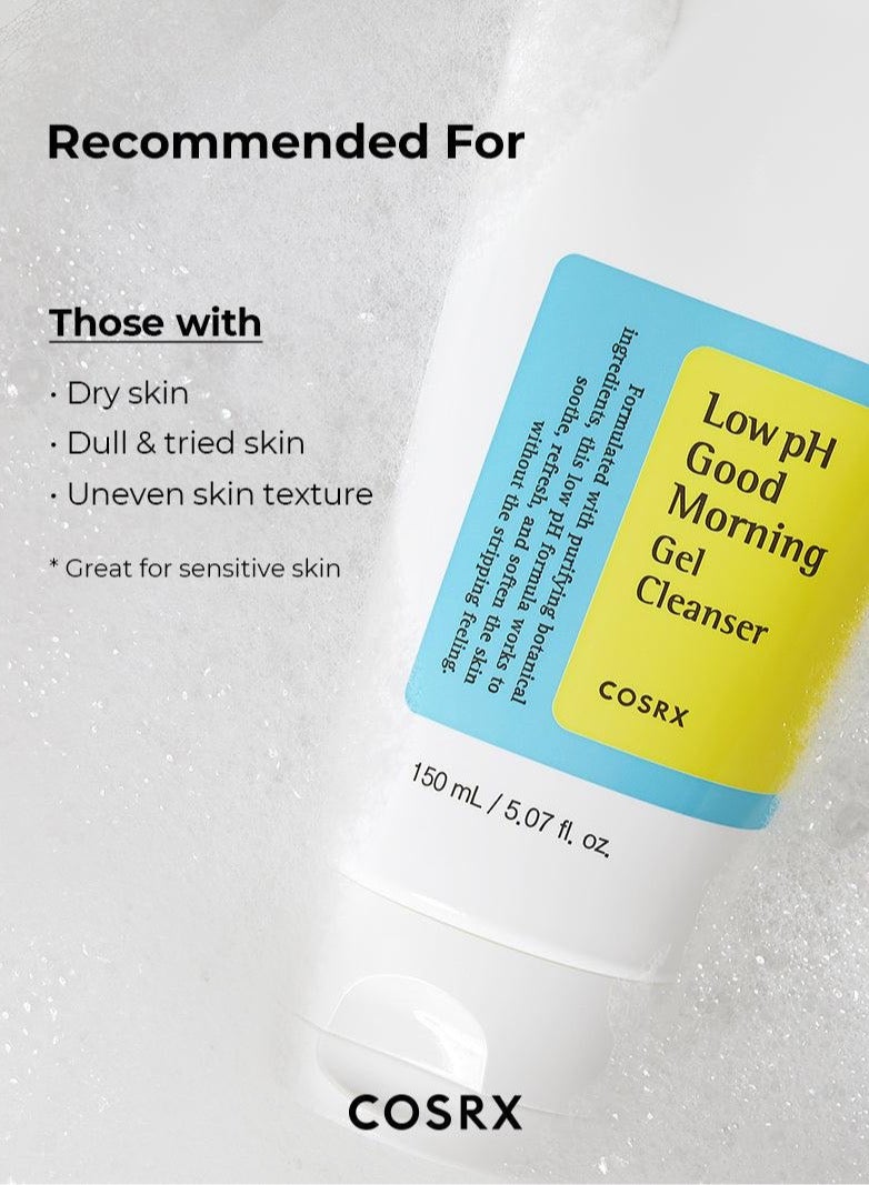 Cosrx - Low pH Good Morning Gel Cleanser Daily Mild Face Cleanser For Sensitive Skin With BHA & Tea-Tree Oil PH Balancing Korean Skincare 150ml - Image 1
