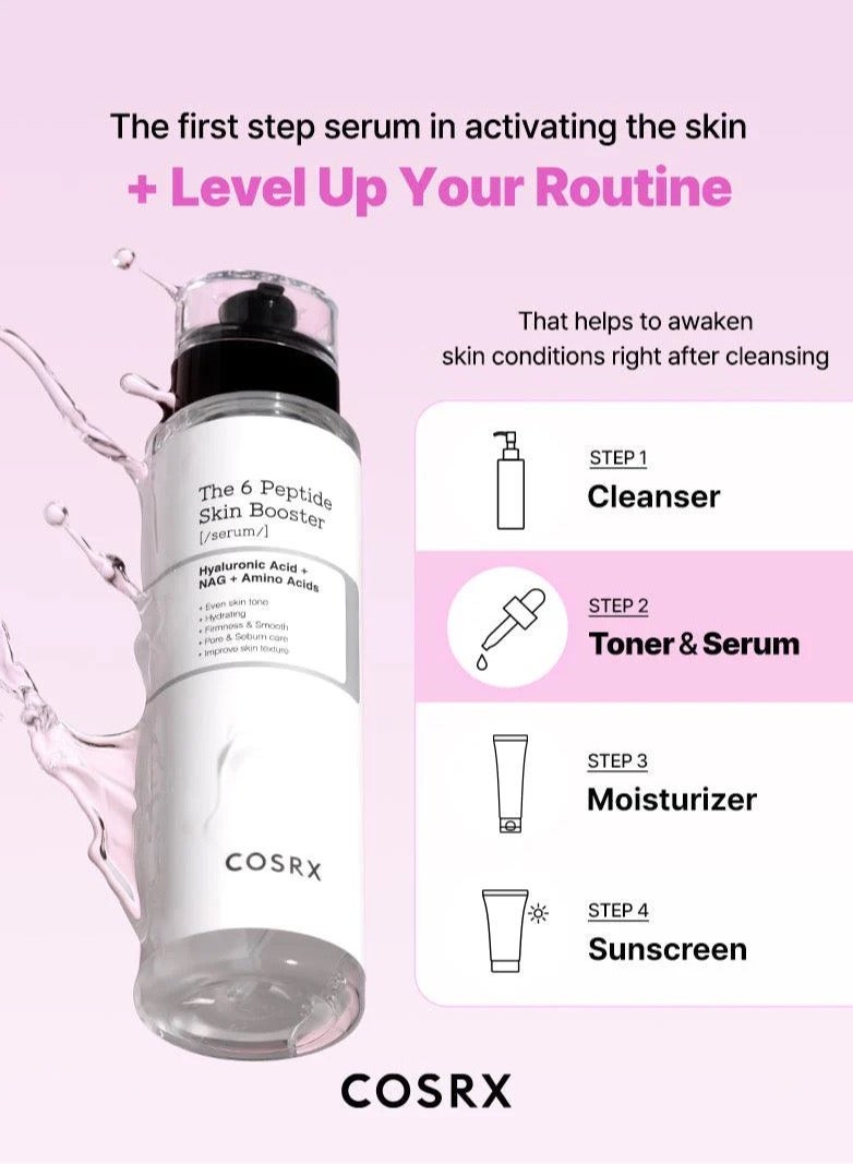 6 Peptide Skin Booster Serum Skin Renewal Boosting Facial Essence Niacinamide & Hyaluronic Acid For All Skin Types Korean Skincare Paraben Free 150ml - pnsku/N70082493V/45/_/1717399908/5314e57b-9300-4829-a845-fb8d039f0b5f