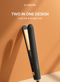 Sunhome Professional Mini Hair Straightener Small Flat Irons For Short Hair Curls Bangs Travel Flat Iron Black/Gold  - Image 2