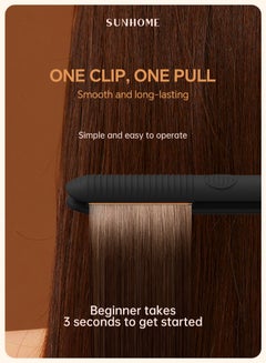 Sunhome Professional Mini Hair Straightener Small Flat Irons For Short Hair Curls Bangs Travel Flat Iron Black/Gold  - Image 5