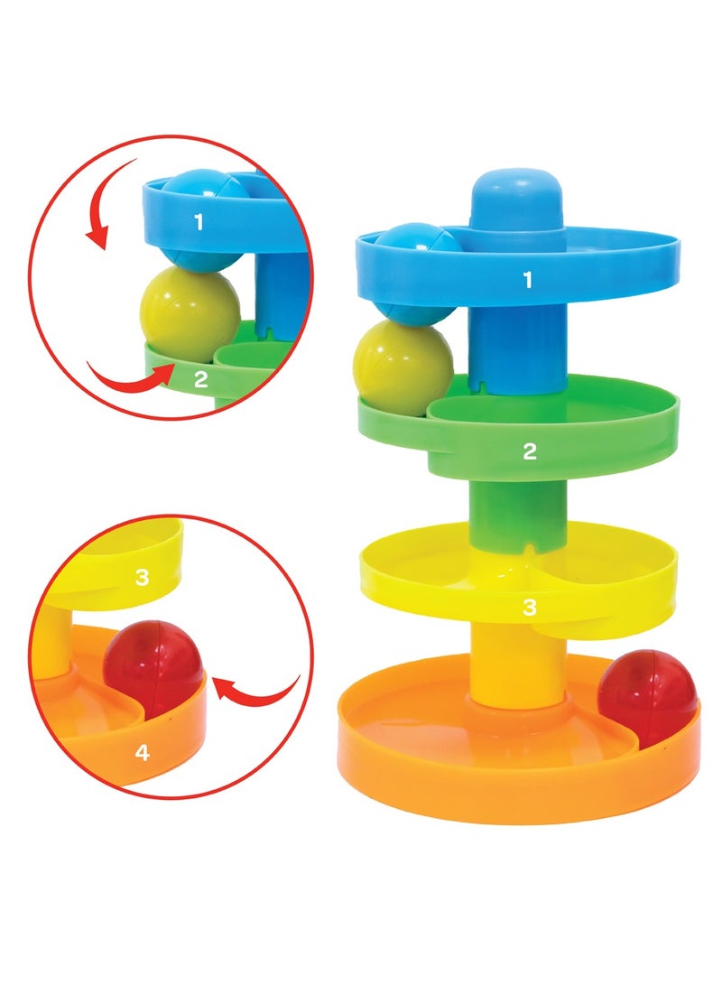 Moon Spiral Ball Ramp Tower Ball Drop And Roll Activity Playsets For Suitable From 12 Months And Above - Image 2