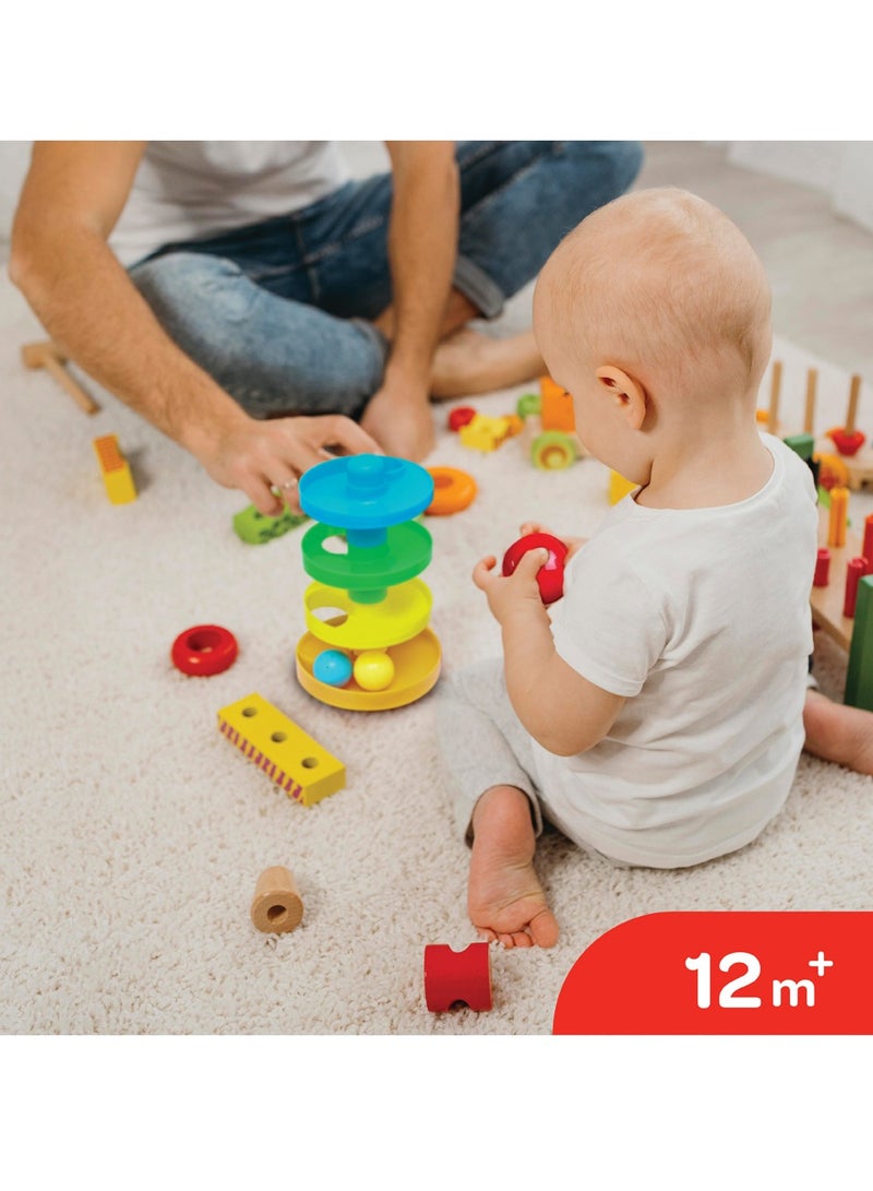 Moon Spiral Ball Ramp Tower Ball Drop And Roll Activity Playsets For Suitable From 12 Months And Above - Image 5