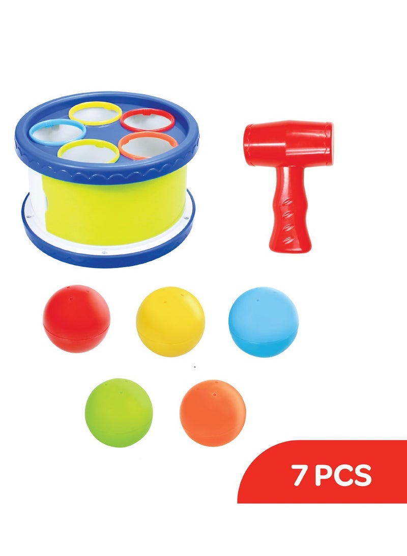 مون طبلة طرق مع كرات وزن 5 باوند للأولاد والبنات – 12 شهرًا وما فوق - Image 3