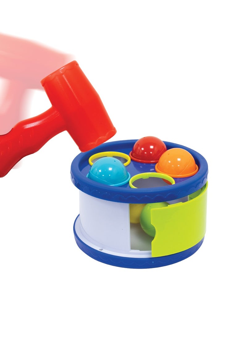 مون طبلة طرق مع كرات وزن 5 باوند للأولاد والبنات – 12 شهرًا وما فوق - Image 2