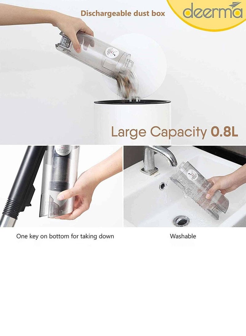 Deerma 2-In-1 Handheld Vacuum Cleaner Dust Bin 15kPa Suction Force Stainless Steel Filter 4 Layer HEPA Filtration Multifunctional Upright Vacuum Cleaner 0.8 L 600 W DX600 Black  - Image 4