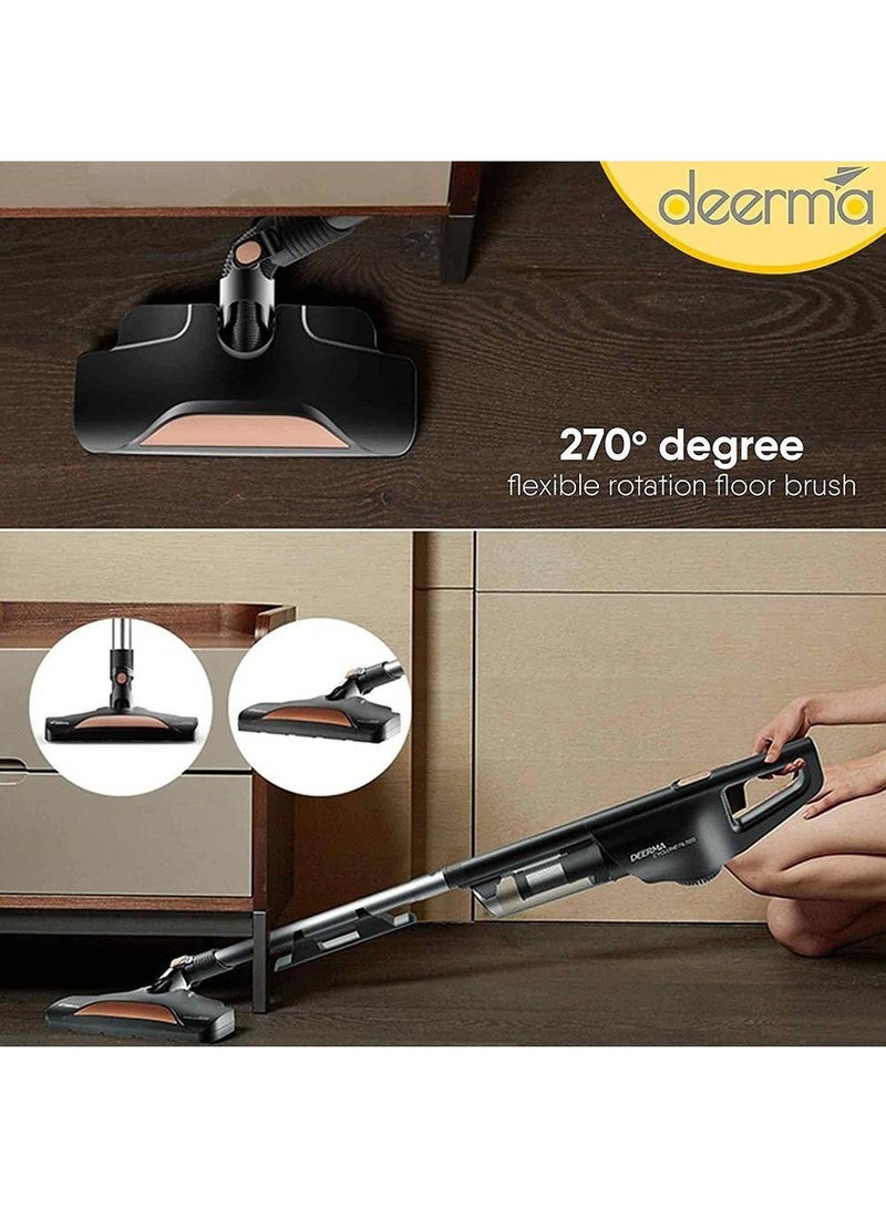 Deerma 2-In-1 Handheld Vacuum Cleaner Dust Bin 15kPa Suction Force Stainless Steel Filter 4 Layer HEPA Filtration Multifunctional Upright Vacuum Cleaner 0.8 L 600 W DX600 Black  - Image 3