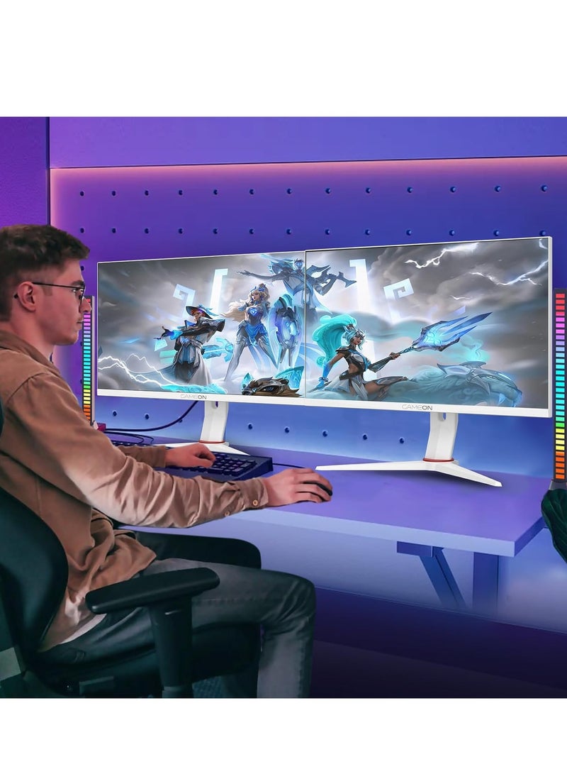 GameOn - Gaming Monitor GOA24FHD180IPS Artic Pro Series 24" Inch FHD, 180Hz, MPRT 0.5ms, Fast IPS HDMI Port Support Adaptive Sync Game Modes RGB Elements VESA PS5 White - Image 1