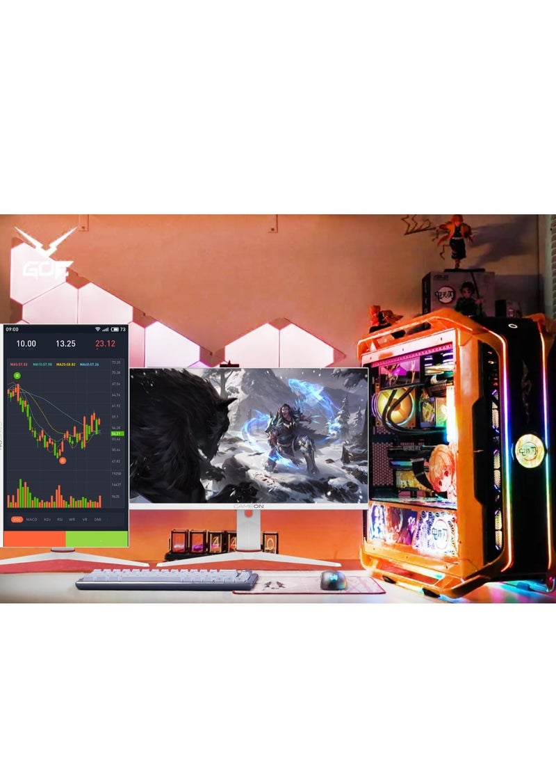 GameOn - Gaming Monitor GOA24FHD180IPS Artic Pro Series 24" Inch FHD, 180Hz, MPRT 0.5ms, Fast IPS HDMI Port Support Adaptive Sync Game Modes RGB Elements VESA PS5 White - Image 1