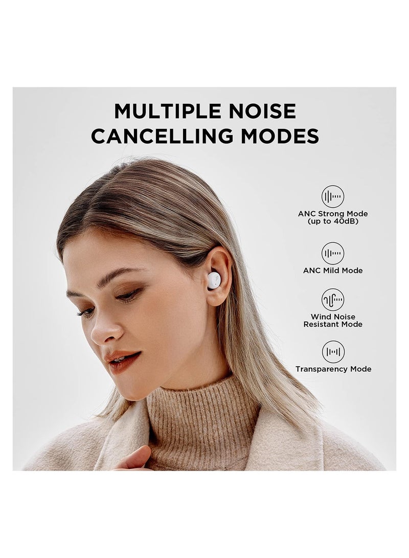 1MORE - ES603 ComfoBuds Mini Hybrid True Wireless EarBuds, Multiple Noise Canceling Modes And 4 Tiny Mics For Cristal-Clear Call | Bluetooth 5.2 | QI Wireless Charging | 40dB ANC White - Image 1